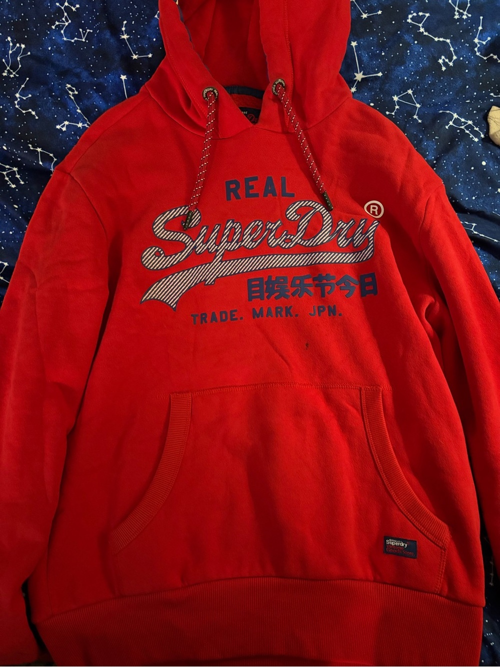 Superdry Red Script Logo Pullover Hoodie